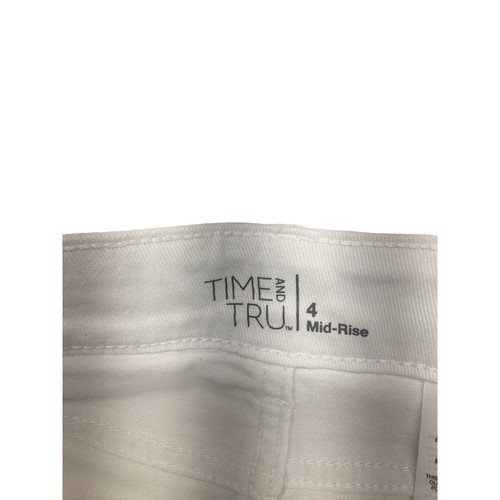 Time And Tru Women's White Shorts Size 4 10" Inseam Mid Rise - Picture 3 of 7