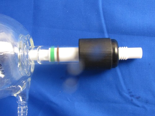 Chemglass 250ml Jacketed 4 neck 24/40 & 10/30 Round Bottom Flask w/ Drain Tube - Picture 3 of 8