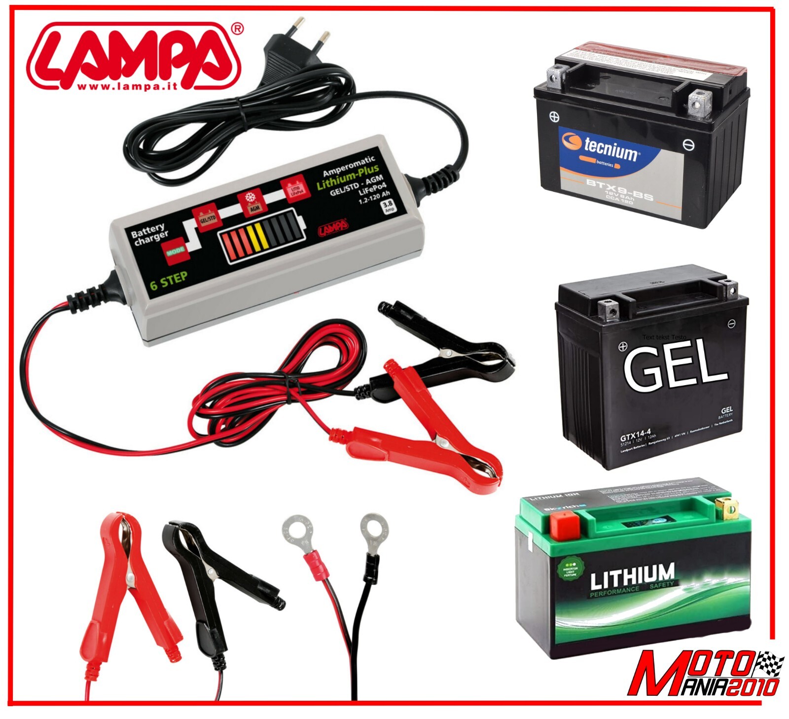 Lampa Amperomatic Lithium-Plus 12V 3.8A Caricabatteria Intelligente (70177)