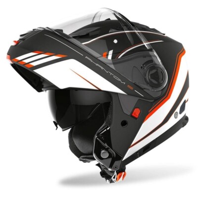AIROH PHANTHOM-S BEAT ORANGE MATT MODULAR HELMET SIZE XL HOMOLOGATION P/J