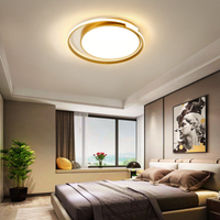 35W Schlafzimmer Deckenleuchte Mit Fernbedienung LED Dimmbar Golden Deckenlampe