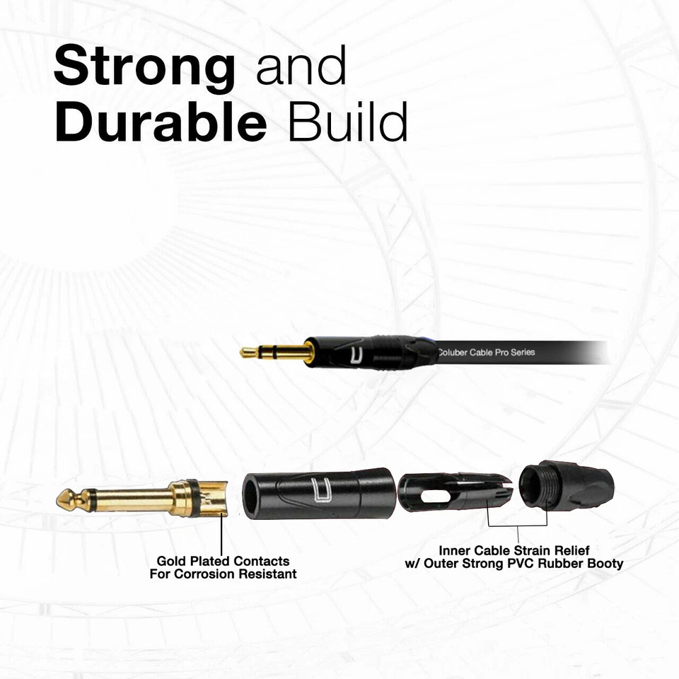1/4" TS Male to 3.5 TRS Unbalanced Cable - Custom Length Color Professional Cord - Image 4 of 4