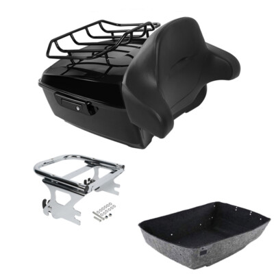 King Trunk Pad 2 Up Mount Rack Fit For Harley Trunk Touring FLHT 1997-08