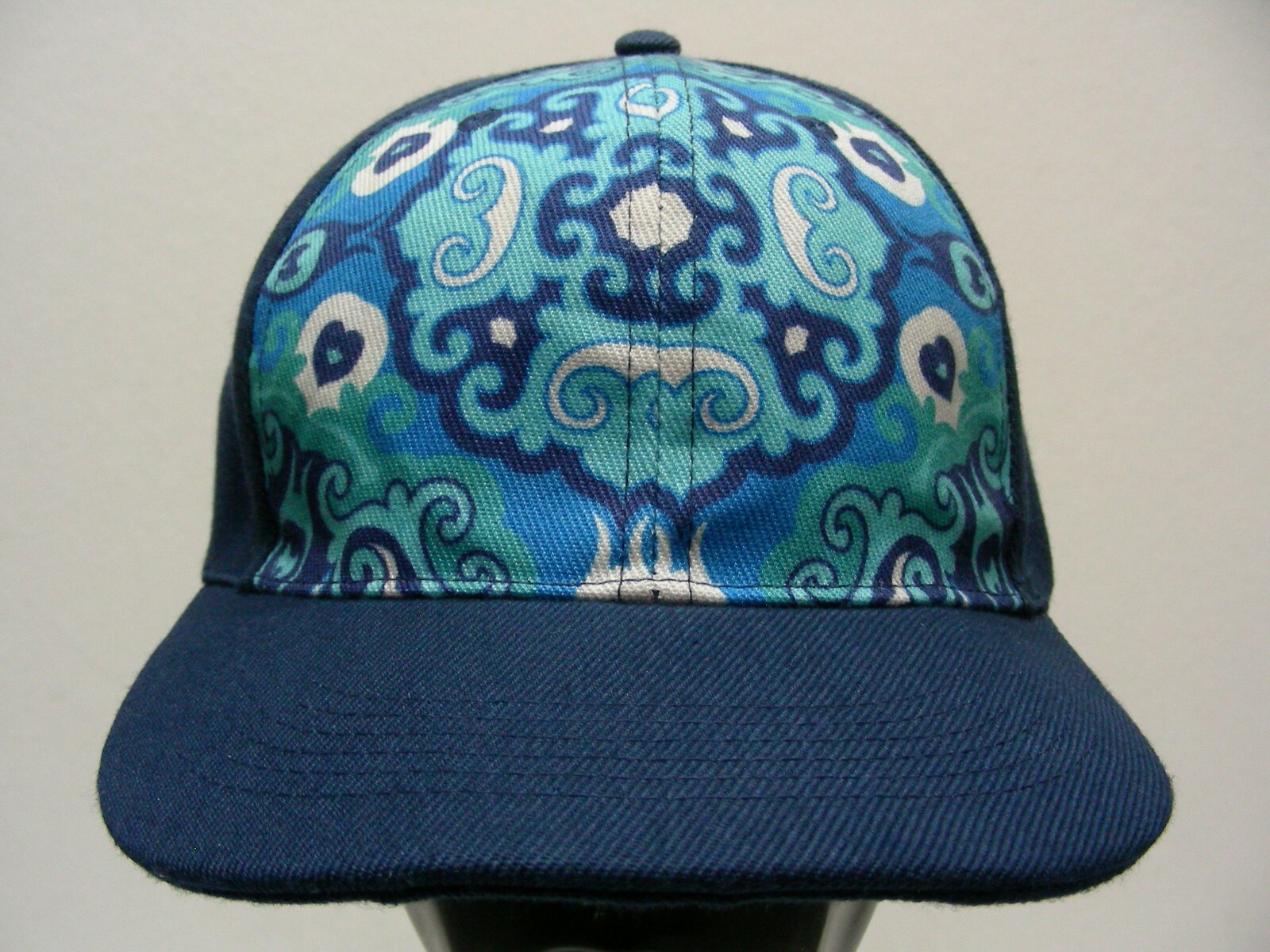 BLUE GEOMETRIC PATTERNED - ONE SIZE ADJUSTABLE SN… - image 1