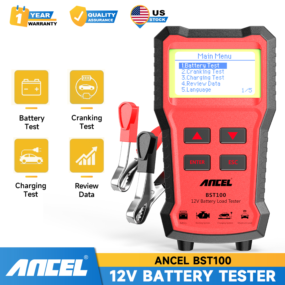 12V Automotive Battery Load Tester for Cranking and Charging by ANCEL