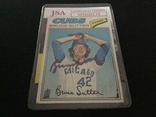 Autographed 1977 Topps Bruce Sutter    HOF JSA CERT