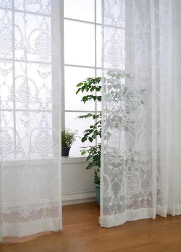 Princess Style European Floral Embroidered Lace Net Curtain for Bedroom 1 Panel - Picture 9 of 39