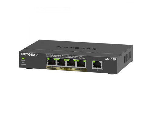Netgear GS305P Ethernet Switch - 5 Ports - Gigabit Ethernet - 2 Layer Supported - Picture 8 of 12