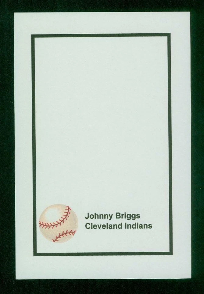 Tarjeta fotográfica #0317, 4" x 6", firmada-autografiada, Johnny Briggs, Cleveland Indians Foto 2 de 2