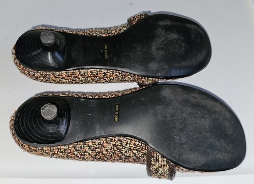 * DOLLHOUSE Brown Textured Mary Jane Kitten Heels Ladies Size 8 - Picture 7 of 7