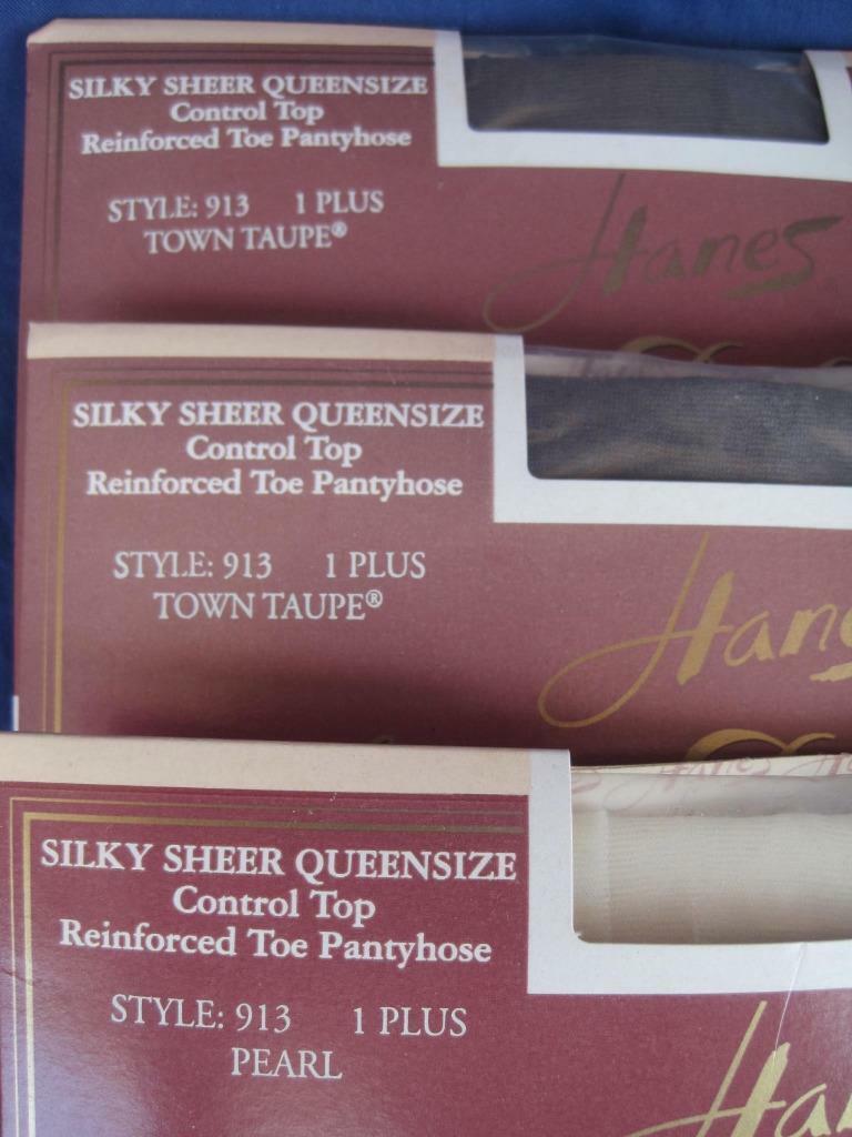 Hanes Silk Reflections Control Top Sheer Toe Pantyhose Size CD Lot of 3