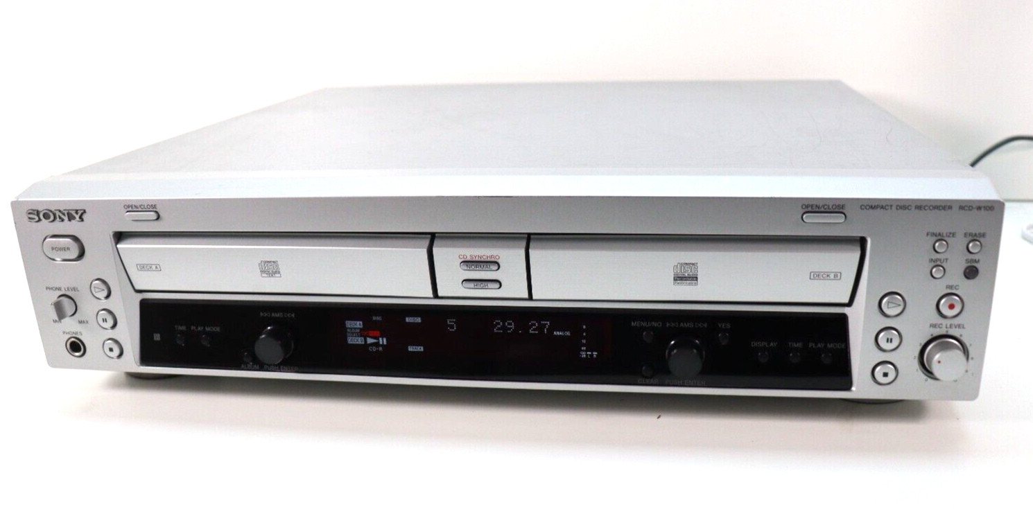 SONY RCDW100 Combination twin deck CD Player & CD Recorder in SILVER