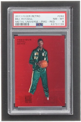 Bill Russell 2013 Fleer Precious Metal Gems #244 Metal Universe PMG Card PSA 8