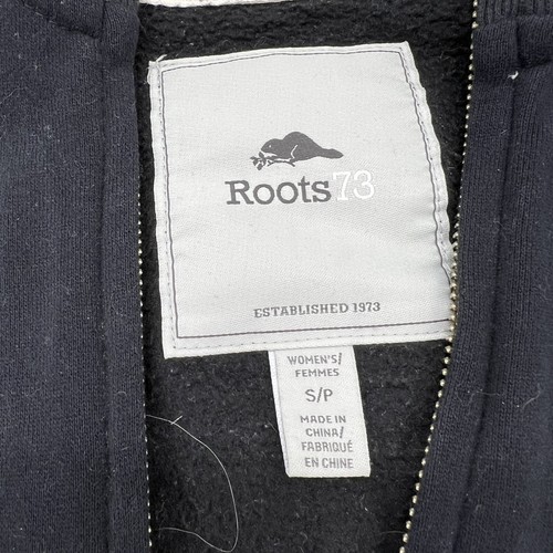 Roots Canada Black Zip Up Sweater Audi Logo Women’s Small - Picture 3 of 6