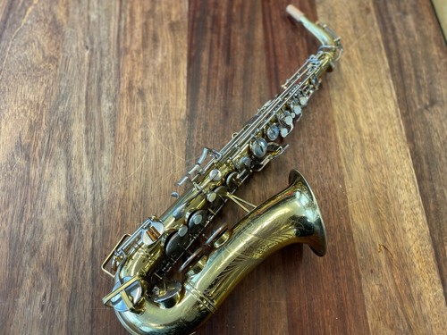 Occasion Buescher Aristocrat Alto Saxophone #355405 Repadded Parfait Ships Sans - Bild 1 von 11