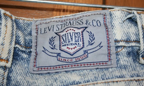 Pantalones de mezclilla para hombre LEVI PLATEADOS 33x30 lavados con ácido década de 1980 - Imagen 7 de 10