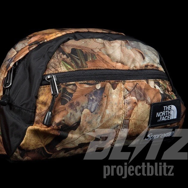FW16 SUPREME THE NORTH FACE ROO II PACK LOMBAIRE TAILLE SAC FEUILLES TNF 2016