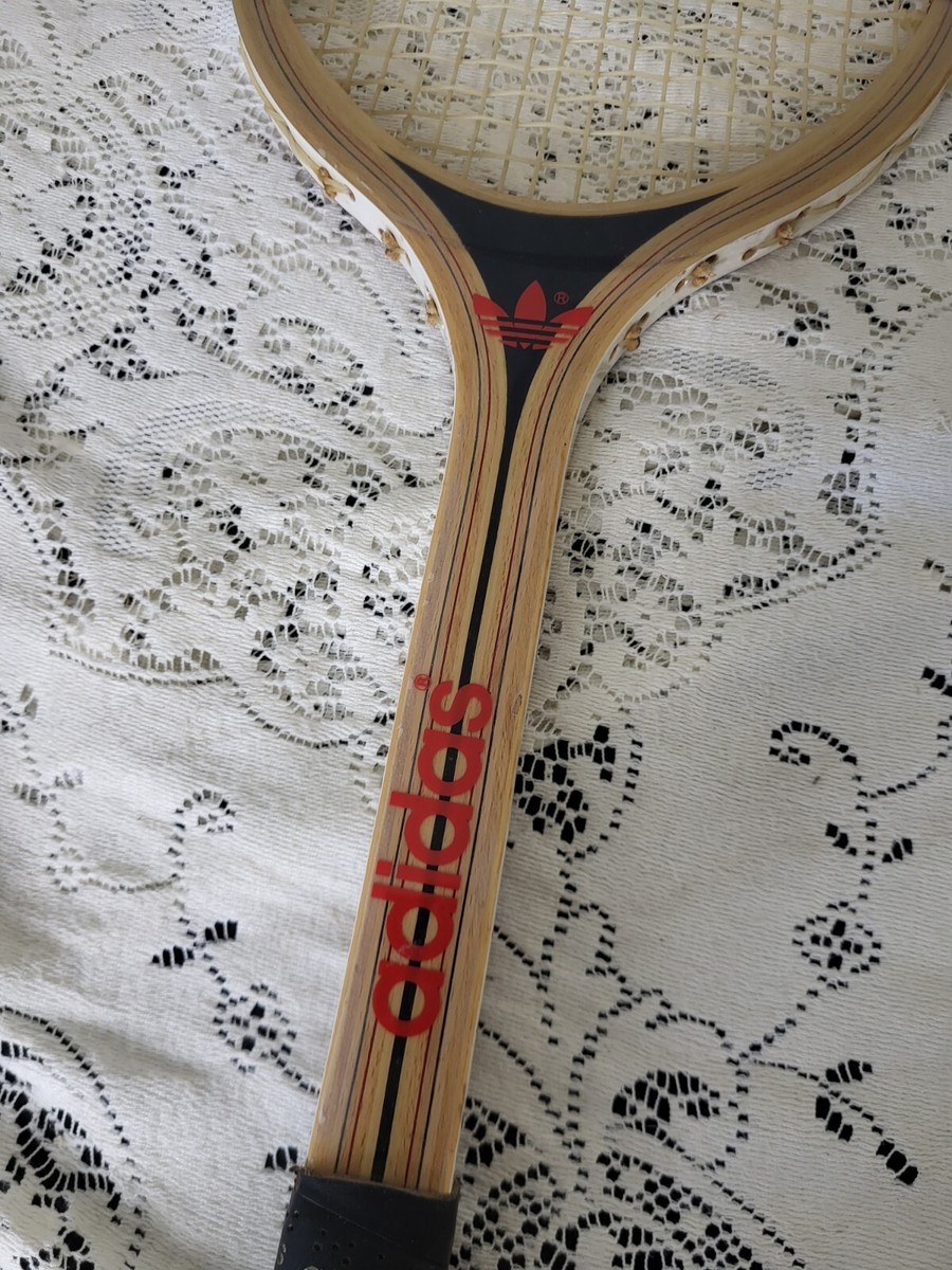 Vintage Adidas Rare Wood Tennis Racket ADS 060 Black & Red