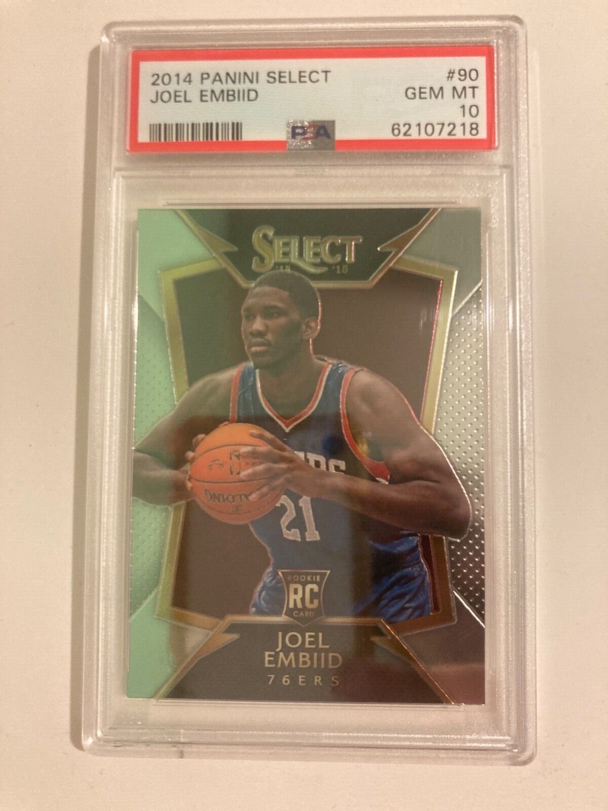 Joel Embiid 2014 Select Rookie Card PSA 10 Philadelphia 76ers #90
