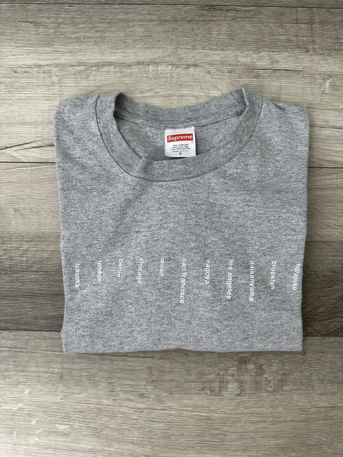 Tee shirt gris Supreme Horizontal Cities taille Petit S