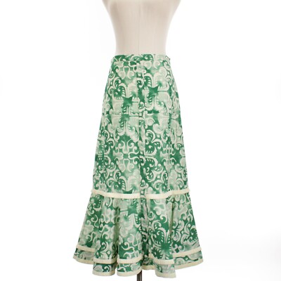 Alexis NWT Galli Midi Skirt Size Medium in Sage Green Linen/Cotton Blend