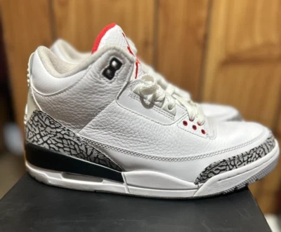 2011 VNDS Air Jordan 3 III Retro Size 8 White Cement Very Near Deadstock Used - image 1 of 4