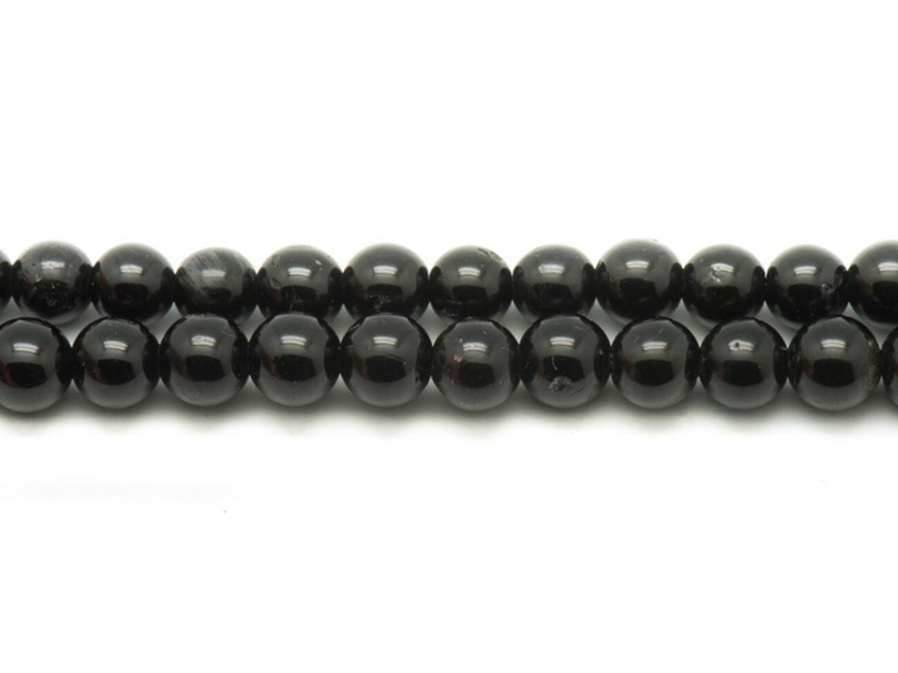 Tourmaline noire perles de pierre 10mm, fil 39cm pour loisirs créatifs