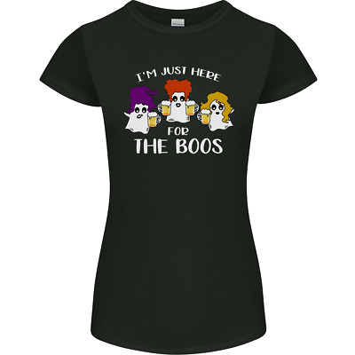 Halloween Im Just Here For the Boos Womens Petite Cut T-Shirt