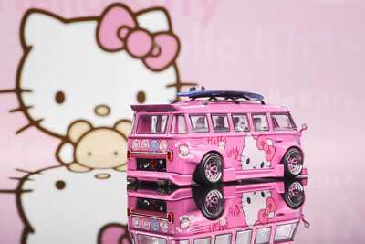AUG 2024 LIBERTY64 VW VOLKSWAGEN T1 VAN KOMBI PINK KITTY BUS 1/64