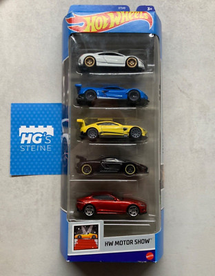 Hot Wheels Geschenkset HW Motor Show HTV49 Neu OVP 5 Fahrzeuge Mattel
