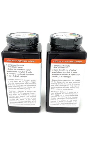 Collagen +Biotin Youtheory 6000mg skin, hair & nail. Types 1,2,3. 2pack(390tab) - Picture 3 of 6