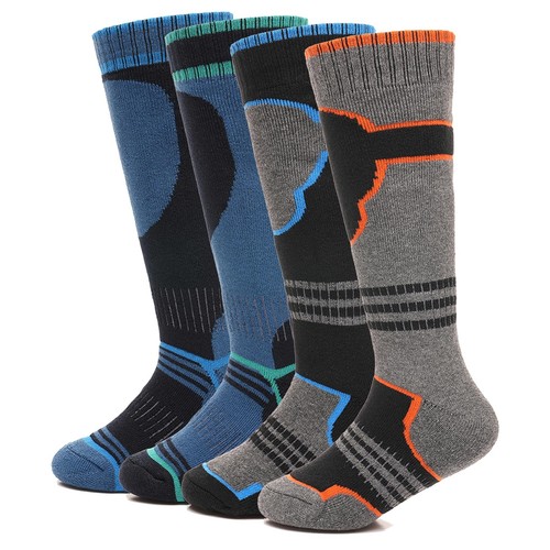 Kids Boys Thermal Ski Socks Winter 2 Pack Skiing Snowboarding Hiking