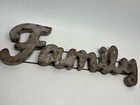 Metal Large Cursive Family Sign Rustic , Family Wall Decor, Decorate 🔥 OFFERS !