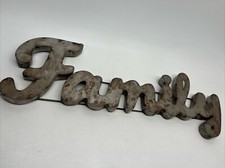 Metal Large Cursive Family Sign Rustic , Family Wall Decor, Decorate   OFFERS 