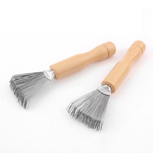 1/2x Hair Brush Cleaner Tool with Metal Rake, Wooden Handle, Dirt Remover - UK - Picture 10 of 14
