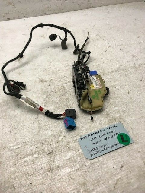 06 07 08 Bentley Continental Flying Spur LEFT REAR DOOR LATCH WIRING 3W5839013H