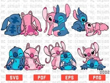 Stitch And Angel Love SVG Digital File, Scrump svg, Valentines Stitch svg
