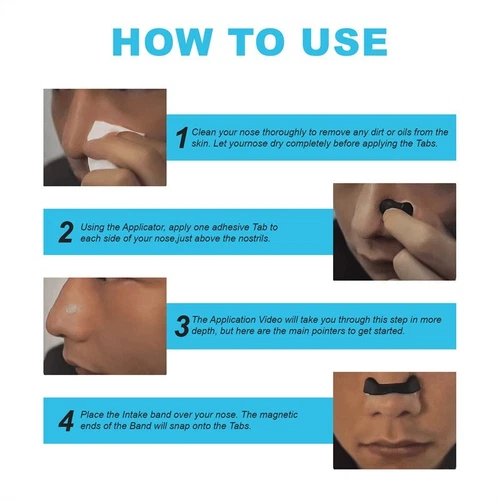 Kit de inicio de dilatadores nasales magnéticos para respiración nasal tiras nasales clip nasal 60 un. - Imagen 6 de 14