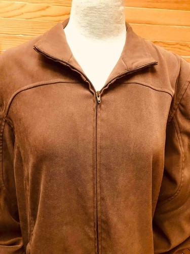 Orvis Sporting Traditions Brown Moleskin Jacket Zip Front Size 16 - Picture 2 of 8