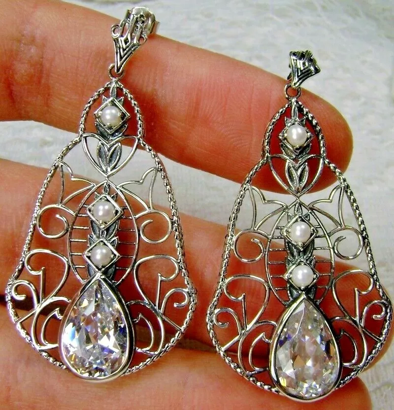 Sterling silver cz earrings sale