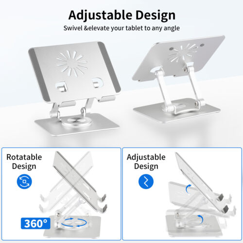 Tablet Stand Holder Adjustable Desktop Stand Foldable Aluminum For Phone Ipad us - Picture 3 of 24