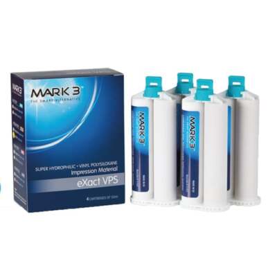 Mark3 1147 Exact VPS Impression Material Cartridges Monophase Fast Set 4/Pk 50mL