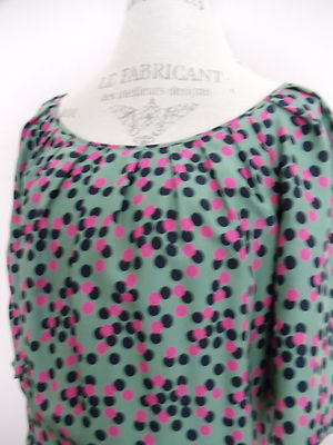 JUICY COUTURE~GREEN SILK POLKA DOT DRESS~2~EUC | eBay