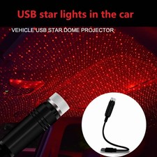 USB Car Interior Star Sky Lamp - Ceiling Light LED Projection, Red Blue, Plug