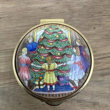 Staffordshire 1993 Esmaltes de Navidad Inglaterra Niños Árbol de Navidad Caja de baratijas