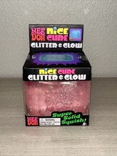 Nee Doh Needoh Nice Cube Pink Glitter Glow Stress Sensory Fidget Toy Squeeze