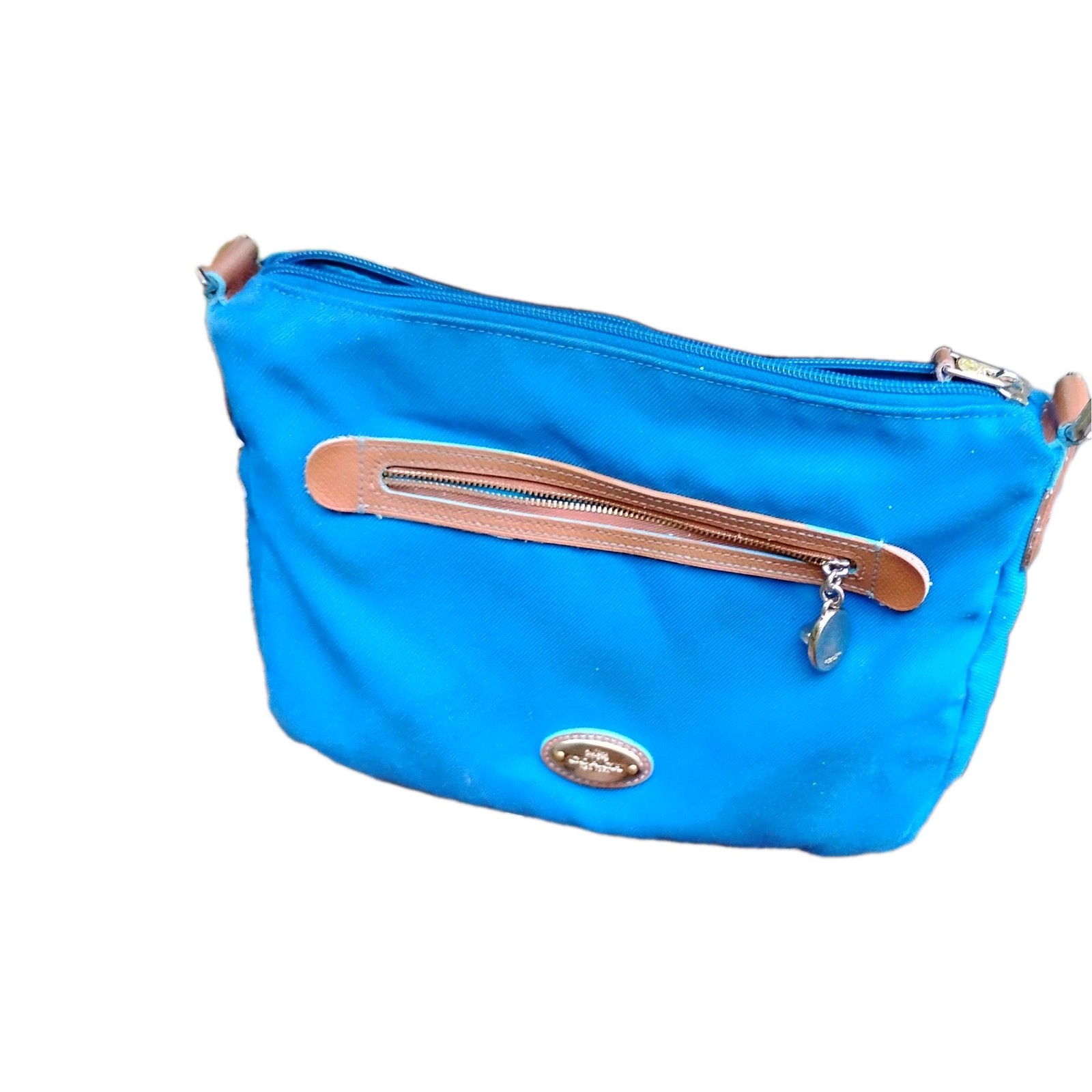 Coach Blue Canvas Crossbody Bag with Adjustable Strap