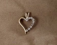 14K Genuine Gold  Natural Diamond Heart Pendant No Chain Included
