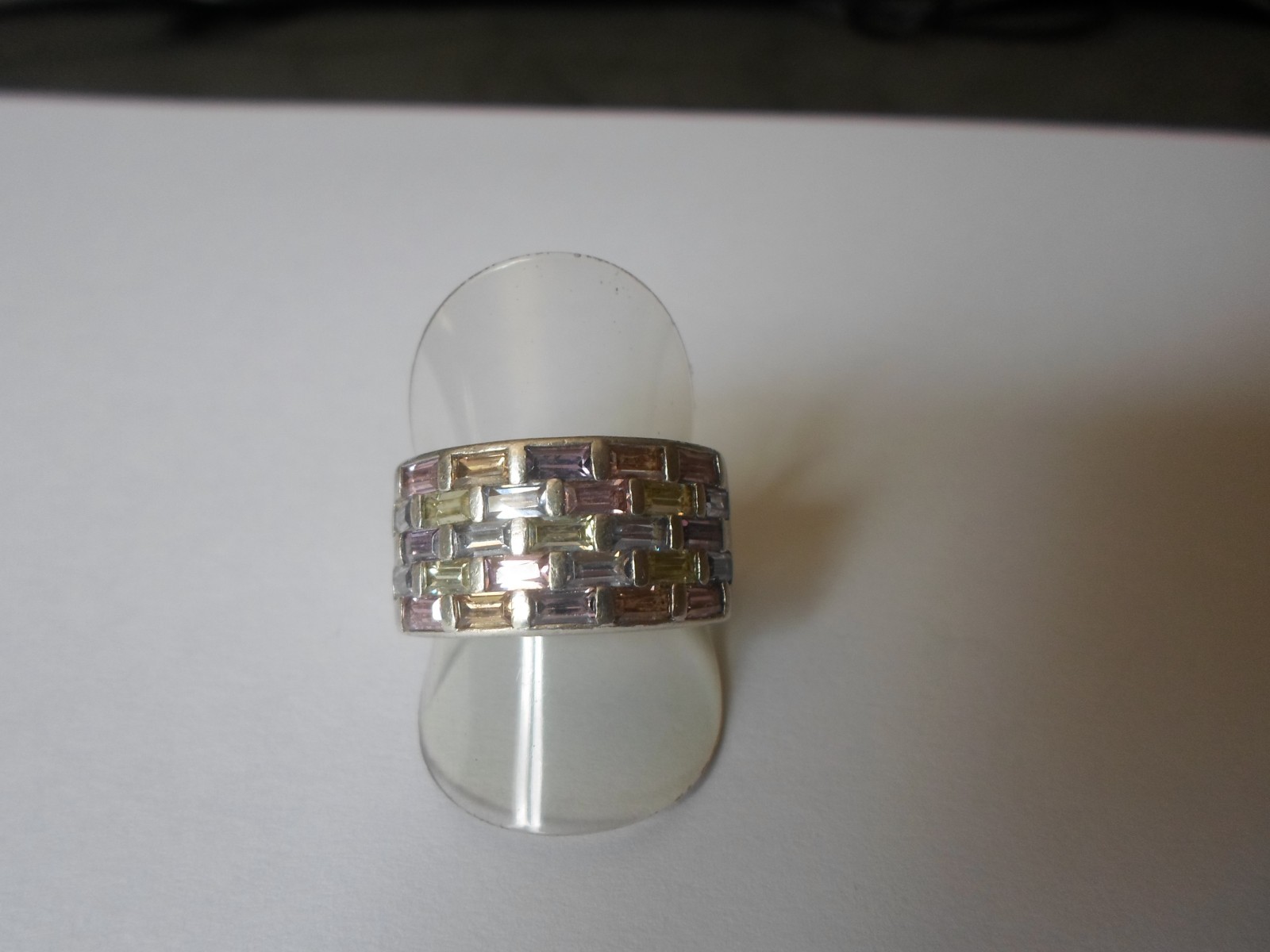 solid silver ring, multi stone pavement, size 58 - image 10