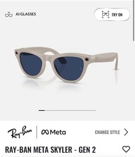 RAY-BAN Meta GEN 2 SKYLER Smart Sunglasses Shiny Grey / Sapphire Transitions